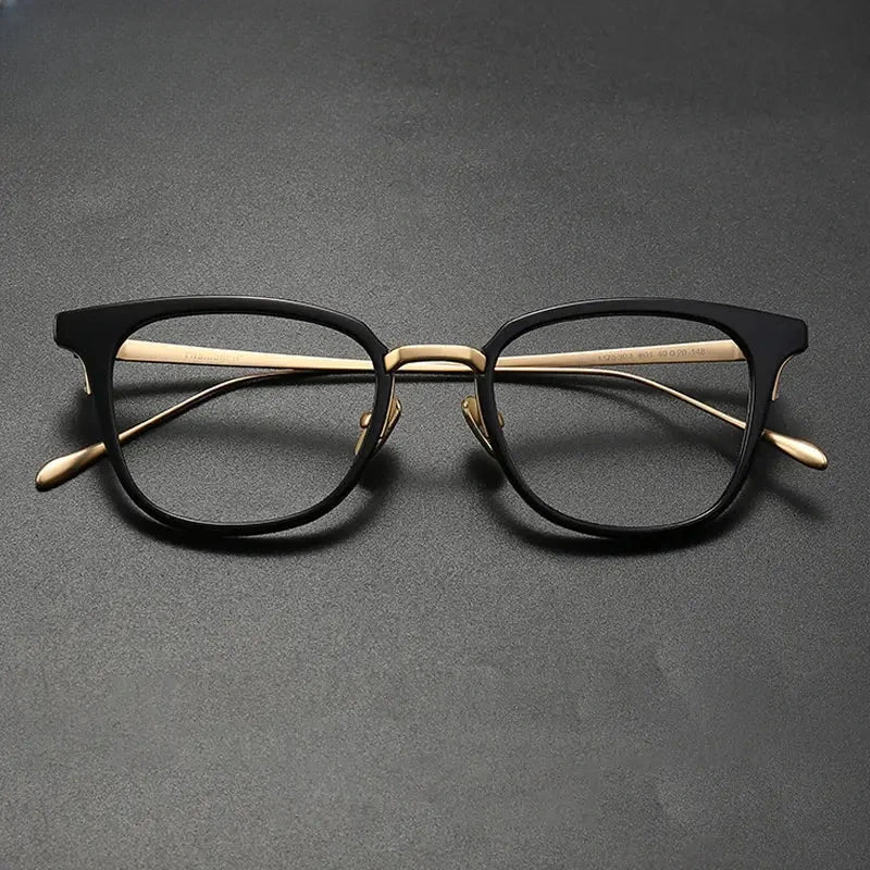Unisex Square Full Rim Titanium Prescription Glasses 679903 — view 6 | Rx Spectacle