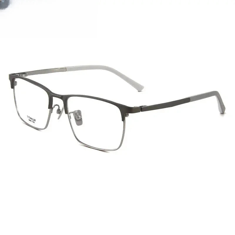 Men's Square Full Rim Titanium Prescription Glasses 406909 — view 3 | Rx Spectacle