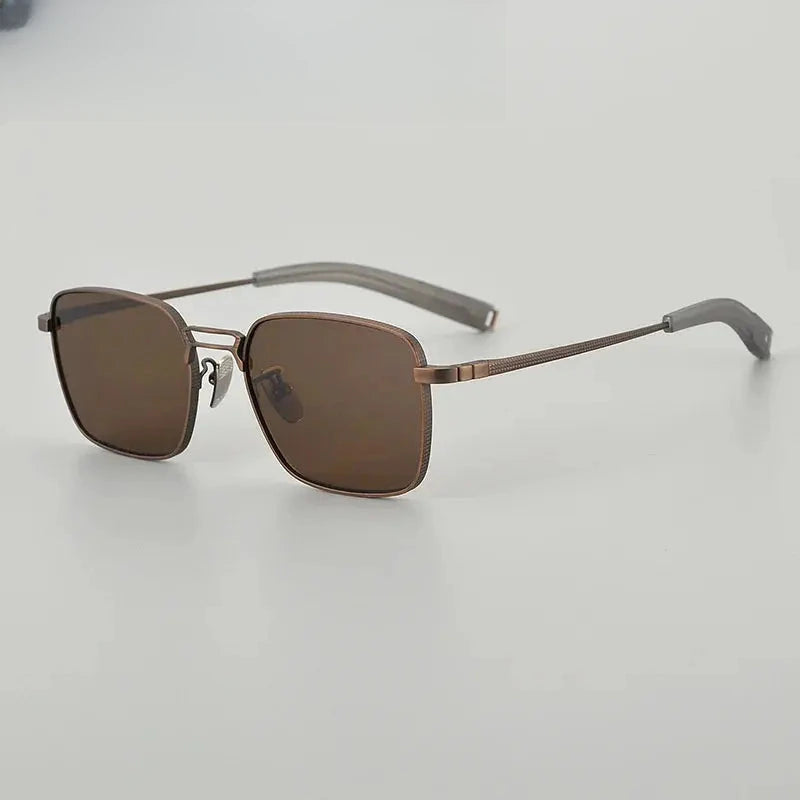 Unisex Square Full Rim Titanium Double Bridge Prescription Glasses 618227 — view 5 | Rx Spectacle