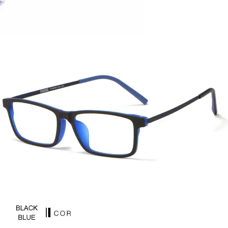Unisex Square Full Rim Titanium Prescription Glasses 618836 — view 4 | Rx Spectacle