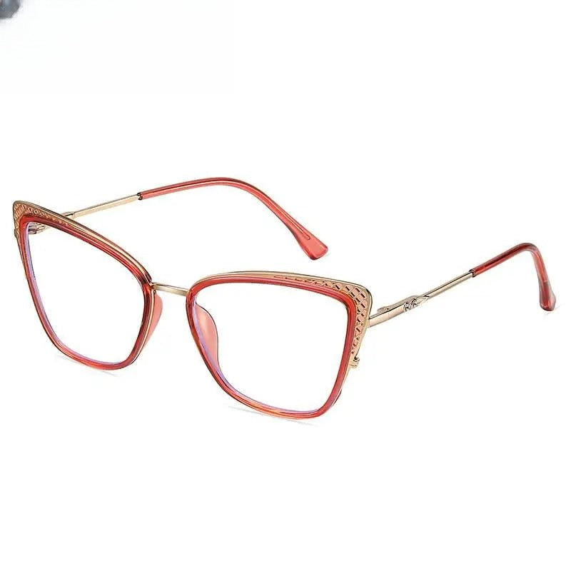 Women's Cat Eye Full Rim Titanium Prescription Glasses 1525 — view 7 | Rx Spectacle