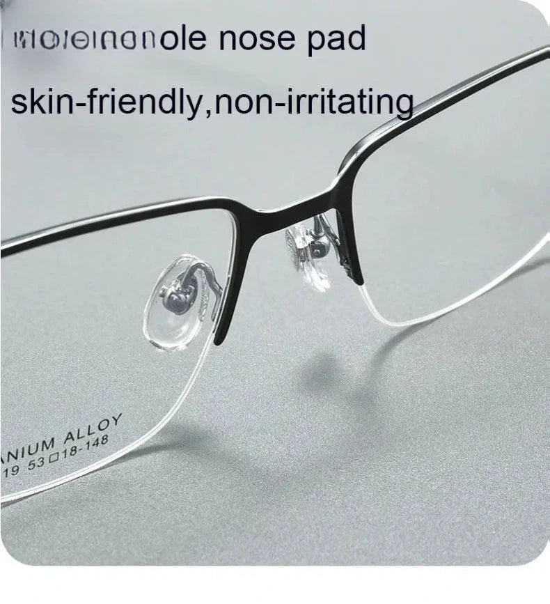 Unisex Square Semi-Rimless Titanium Reading Glasses V15119 — view 4 | Rx Spectacle