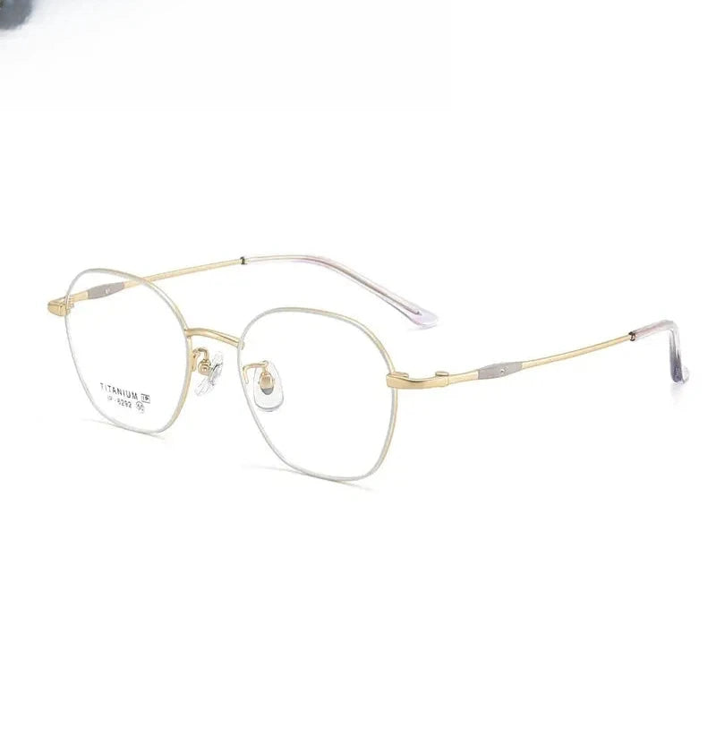 Unisex Polygon Full Rim Titanium Prescription Glasses 616292 — view 6 | Rx Spectacle