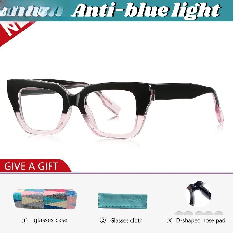 Women's Square Full Rim Titanium Reading Glasses 138001 — view 4 | Rx Spectacle
