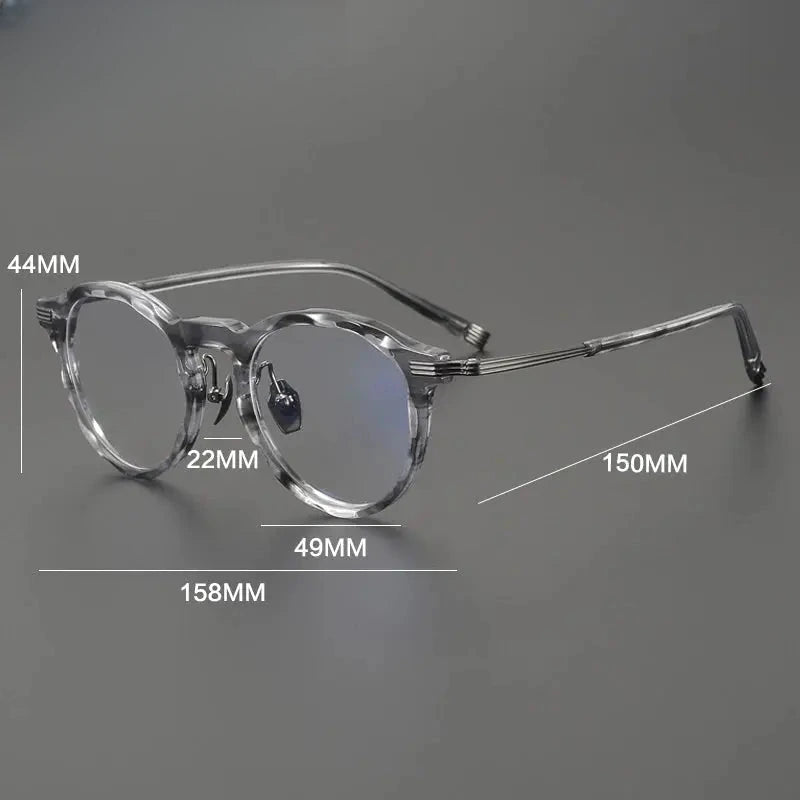 Unisex Round Full Rim Titanium Oversized Prescription Glasses 852516 — view 2 | Rx Spectacle