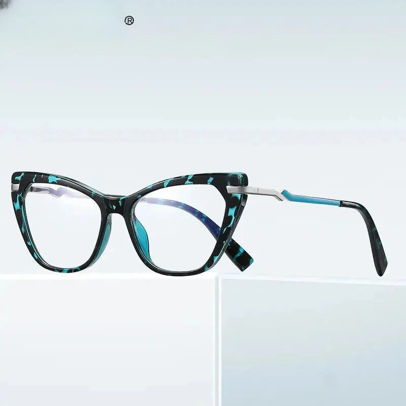 Women's Cat Eye Full Rim Titanium Reading Glasses 2107 — view 3 | Rx Spectacle