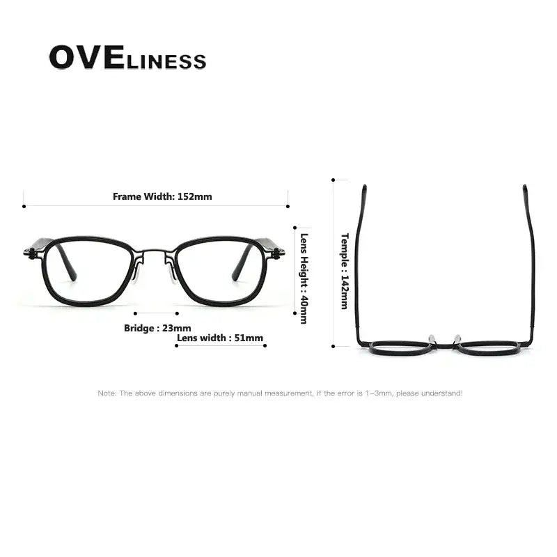 Unisex Square Full Rim Titanium Oversized Prescription Glasses 395861 — view 2 | Rx Spectacle