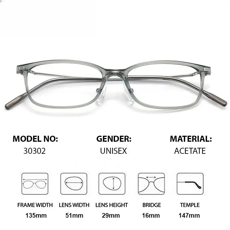 Women's Square Full Rim Acetate Prescription Glasses 930302 — view 2 | Rx Spectacle