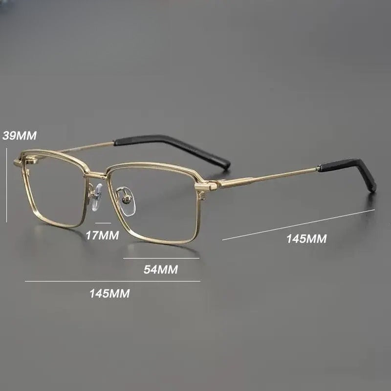 Unisex Square Full Rim Titanium Prescription Glasses Gxyj906 — view 8 | Rx Spectacle