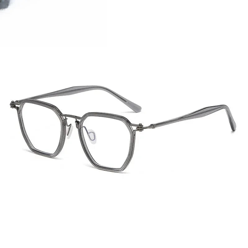Men's Polygon Full Rim Titanium Oversized Prescription Glasses 725867 — view 3 | Rx Spectacle