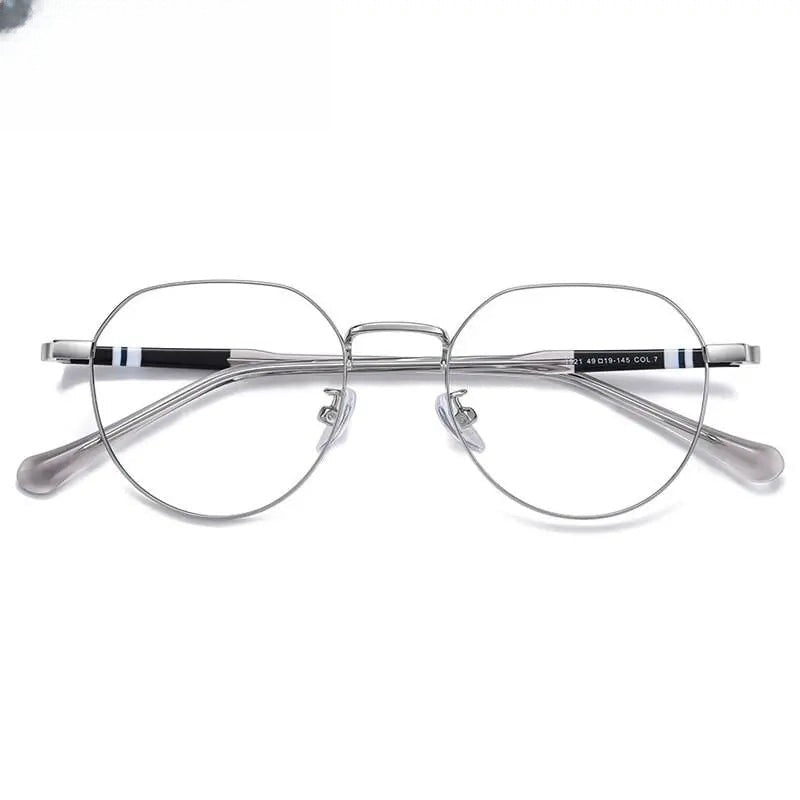 Unisex Round Full Rim Stainless Steel Prescription Glasses 1921 — view 2 | Rx Spectacle
