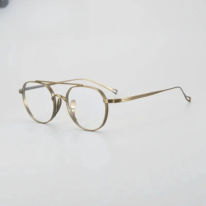 Unisex Polygon Full Rim Titanium Double Bridge Prescription Glasses 1477 — view 8 | Rx Spectacle