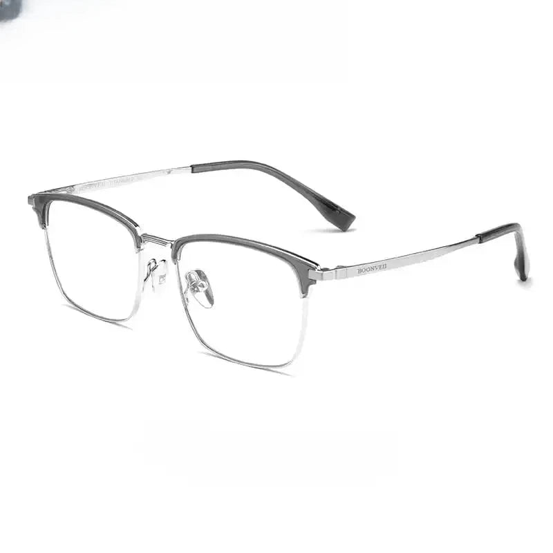 Men's Square Full Rim Titanium Prescription Glasses 617010 — view 7 | Rx Spectacle