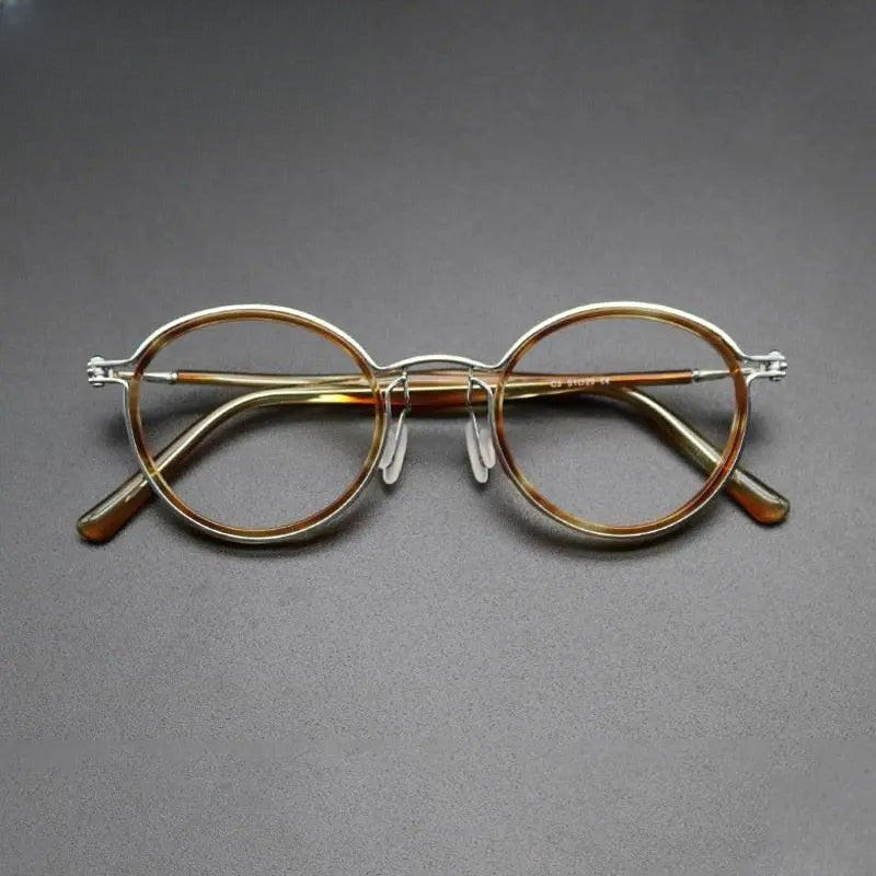 Unisex Round Full Rim Titanium Prescription Glasses Gxyj639 — view 11 | Rx Spectacle