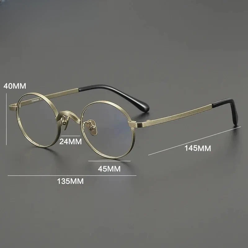 Women's Oval Full Rim Titanium Prescription Glasses Gxyj2116 — view 2 | Rx Spectacle