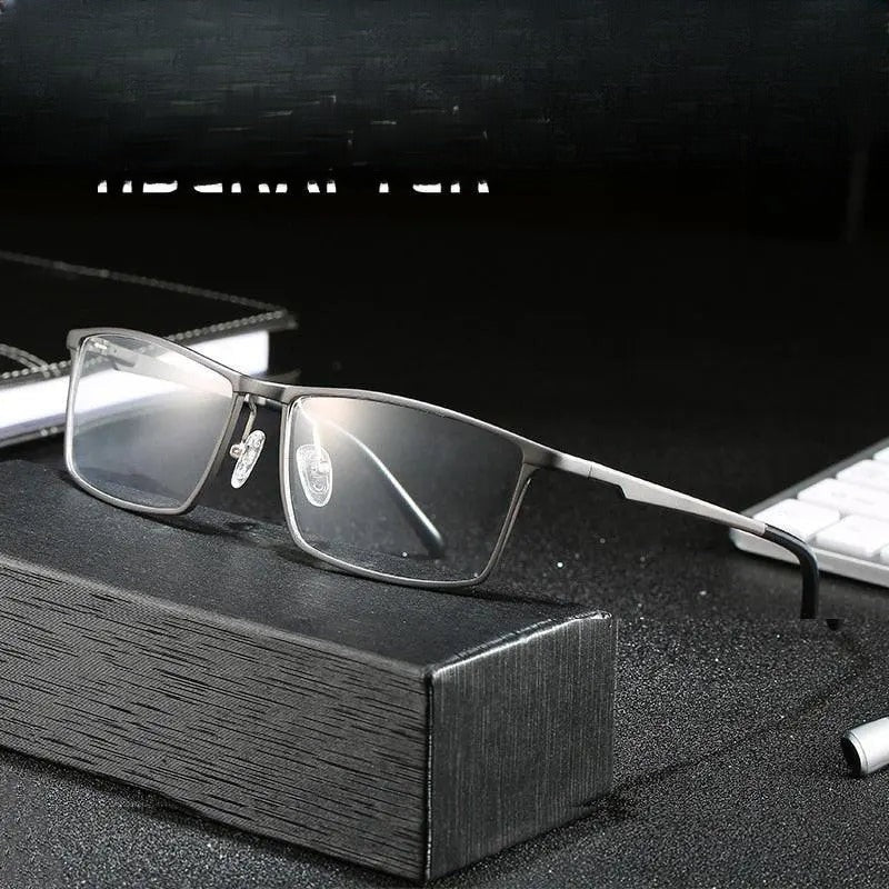 Men's Square Full Rim Titanium Prescription Glasses 6330 — view 1 | Rx Spectacle
