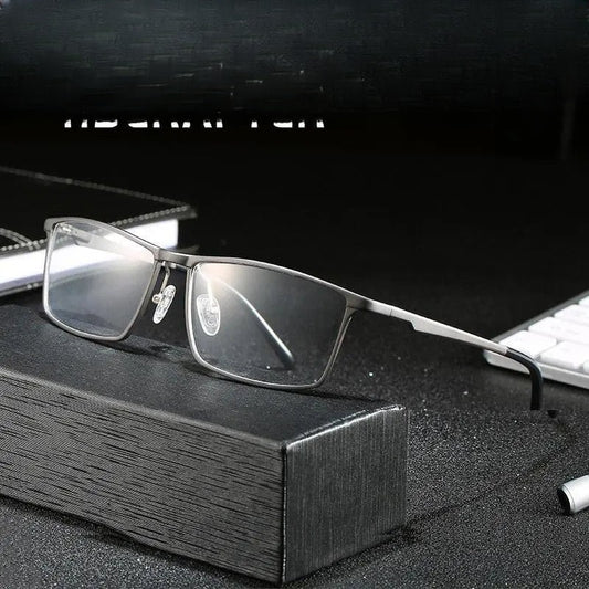 Men's Square Full Rim Titanium Prescription Glasses 6330 — view 1 | Rx Spectacle