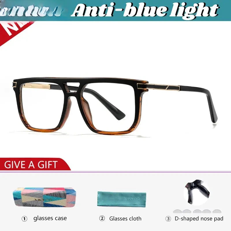 Men's Square Full Rim TR90 Double Bridge Reading Glasses 760025 — view 8 | Rx Spectacle