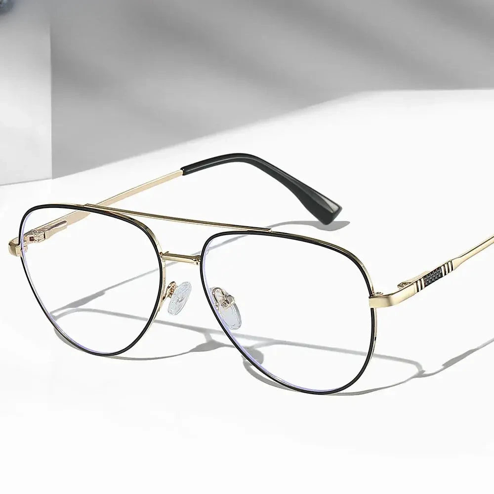 Unisex Oval Full Rim Alloy Double Bridge Reading Glasses 6912 — view 3 | Rx Spectacle