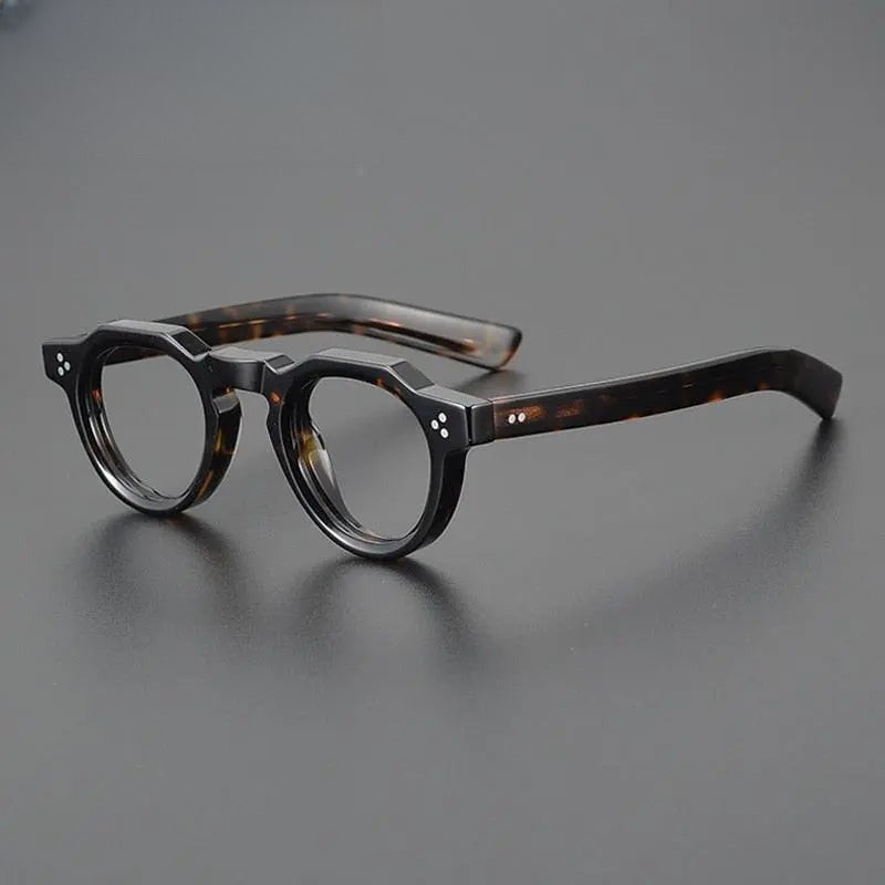 Unisex Round Full Rim Acetate Flat Top Prescription Glasses Gxyj1054 — view 9 | Rx Spectacle