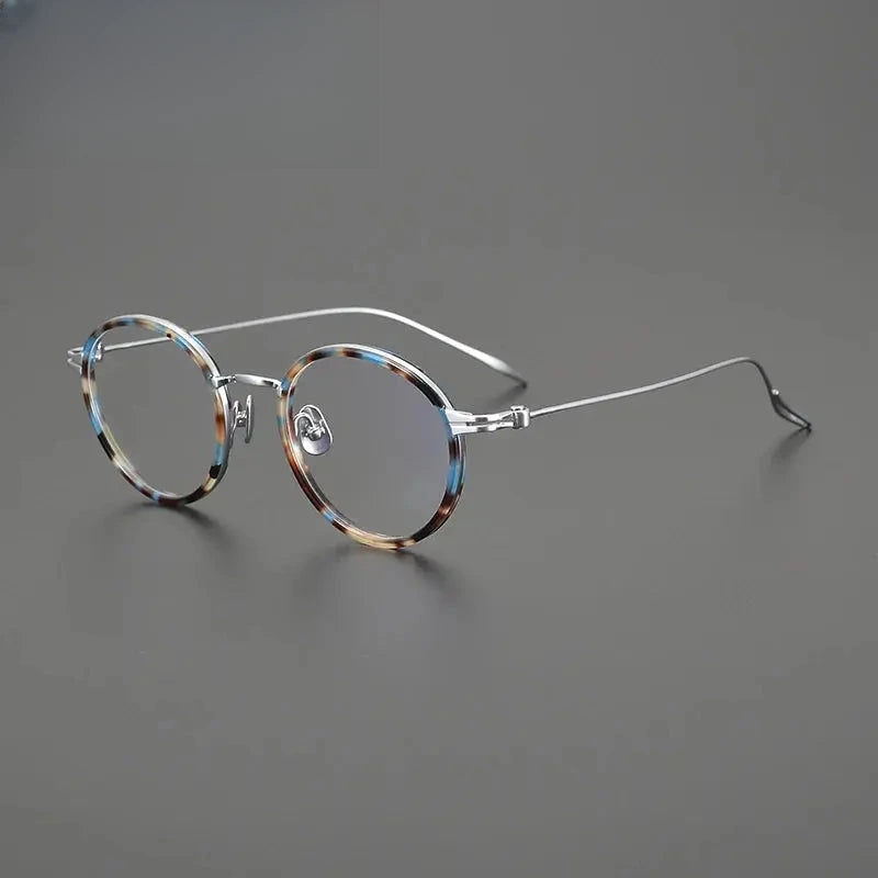 Unisex Round Full Rim Titanium Prescription Glasses Gxyj1552 — view 4 | Rx Spectacle