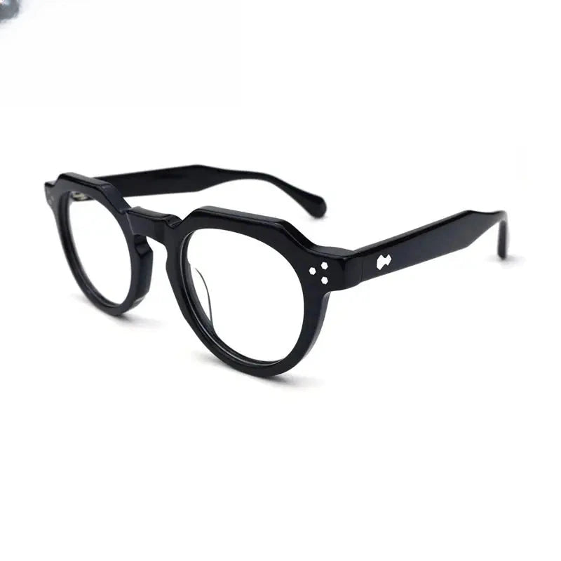 Unisex Round Full Rim Acetate Flat Top Prescription Glasses G62207 — view 4 | Rx Spectacle