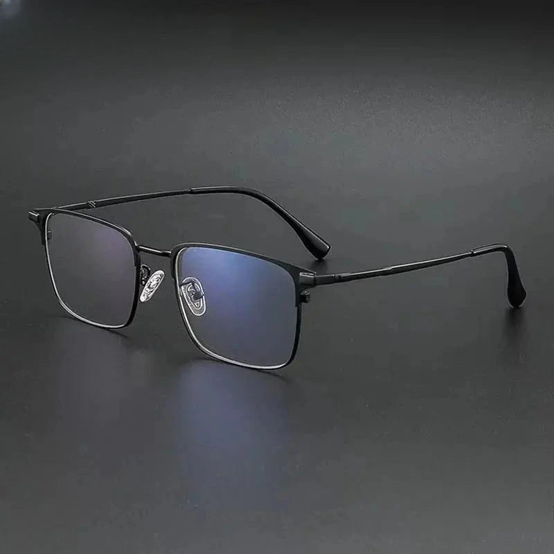 Men's Square Full Rim Titanium Prescription Glasses 710225 — view 3 | Rx Spectacle