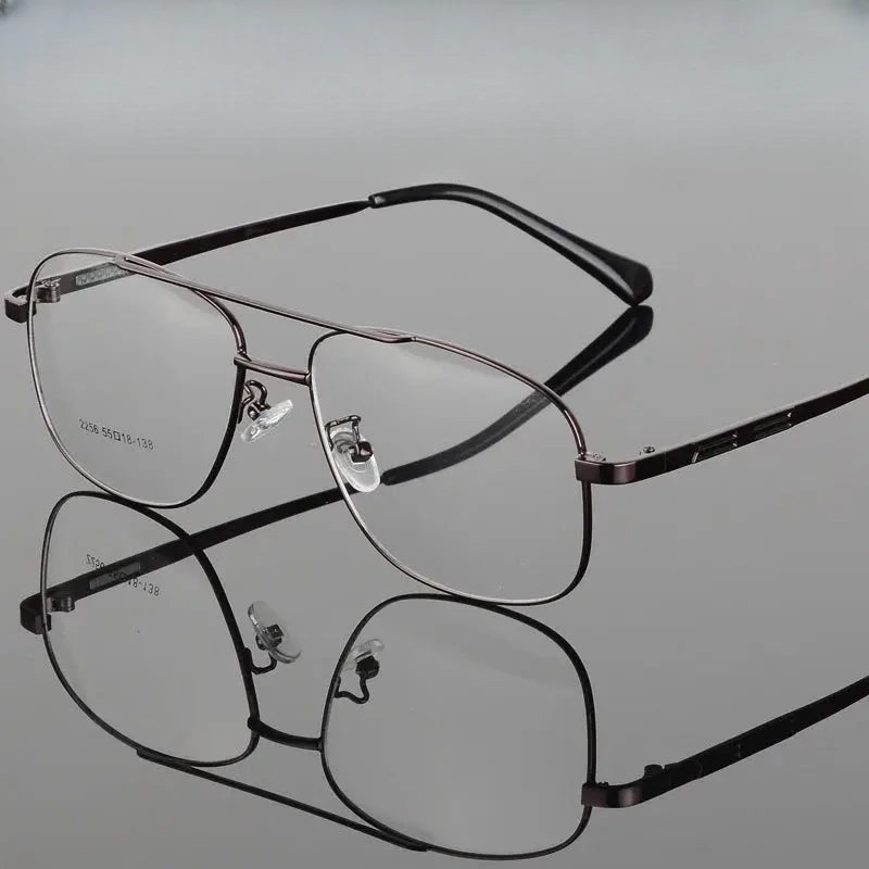 Men's Square Full Rim Titanium Double Bridge Prescription Glasses 72256 — view 1 | Rx Spectacle