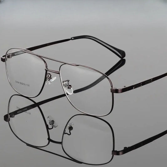 Men's Square Full Rim Titanium Double Bridge Prescription Glasses 72256 — view 1 | Rx Spectacle