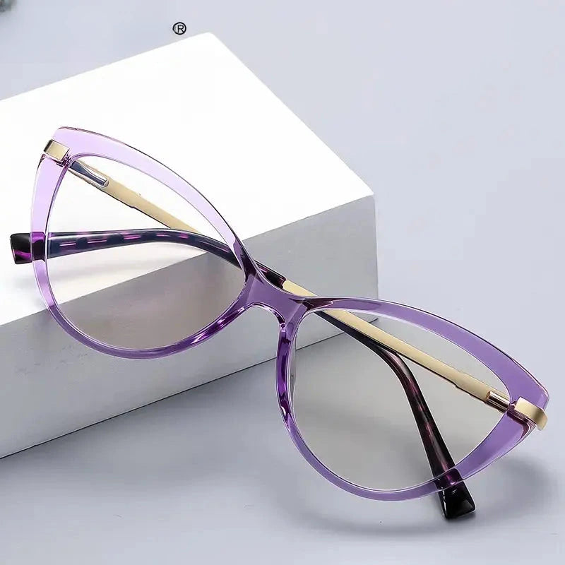 Women's Cat Eye Full Rim Titanium Reading Glasses 2111 — view 1 | Rx Spectacle