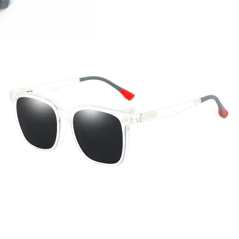 Unisex Square Full Rim Titanium Clip-On Prescription Glasses 21907 — view 4 | Rx Spectacle