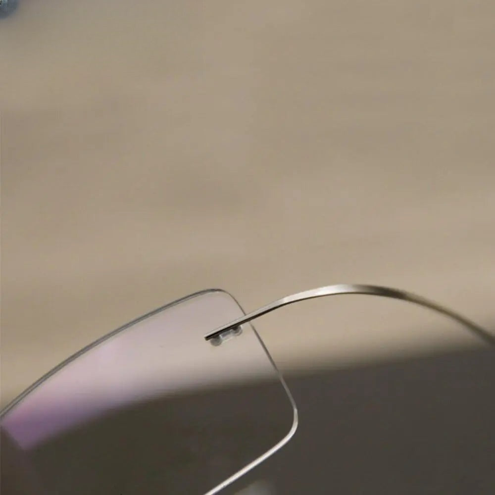 Unisex Rectangular Rimless Titanium Prescription Glasses T788 — view 6 | Rx Spectacle