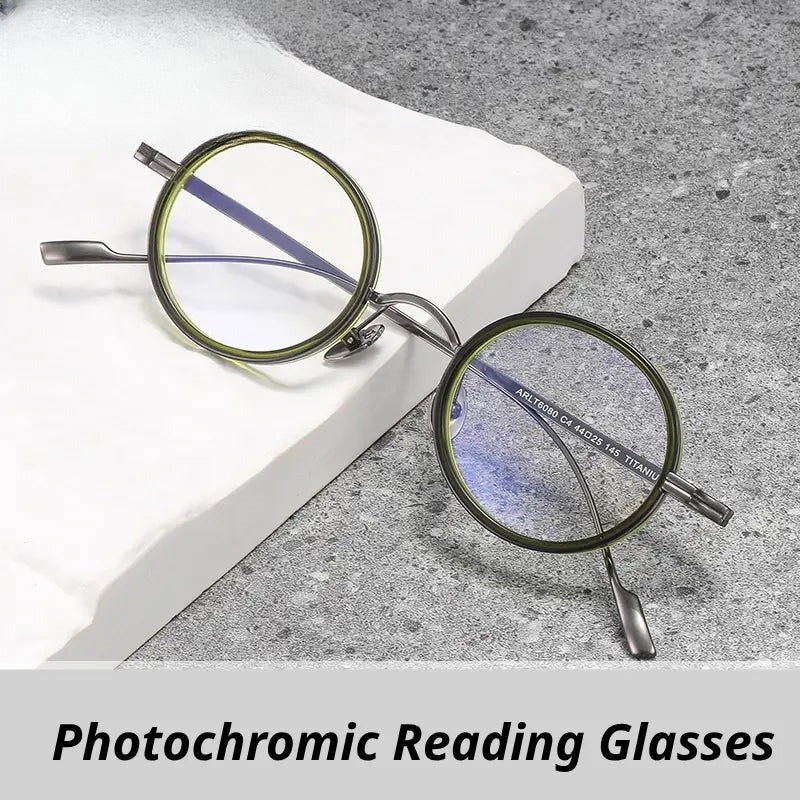 Women's Round Full Rim Titanium Reading Glasses Glasses36080 — view 1 | Rx Spectacle
