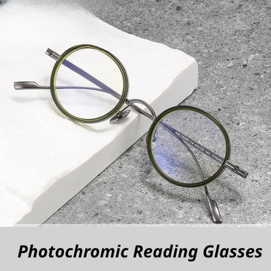 Women's Round Full Rim Titanium Reading Glasses Glasses36080 — view 1 | Rx Spectacle