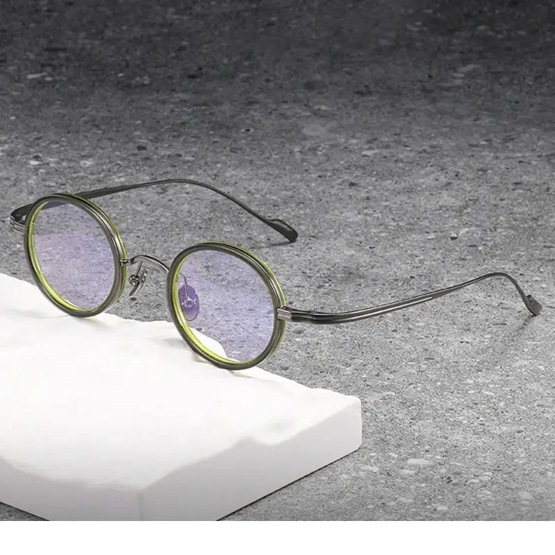 Women's Round Full Rim Titanium Prescription Glasses 886860 — view 1 | Rx Spectacle