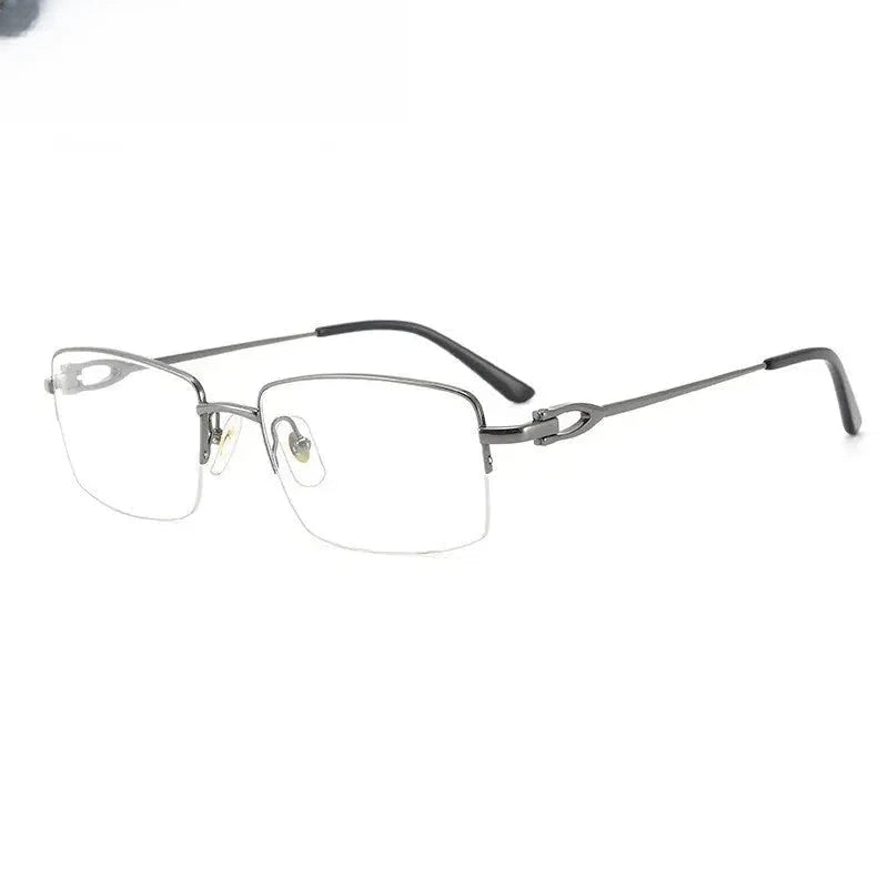 Men's Square Semi-Rimless Titanium Prescription Glasses 310319 — view 4 | Rx Spectacle