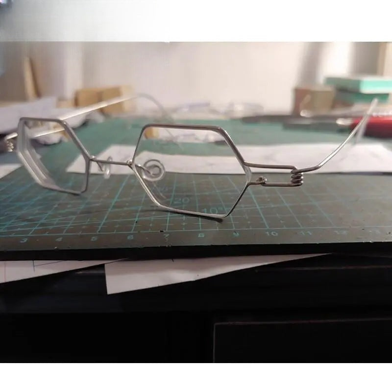 Unisex Polygon Full Rim Stainless Steel Prescription Glasses Y002 — view 7 | Rx Spectacle