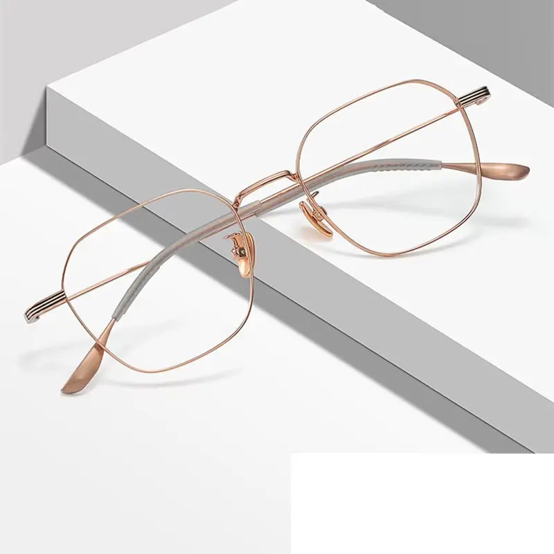 Women's Polygon Full Rim Titanium Prescription Glasses 42419 — view 1 | Rx Spectacle