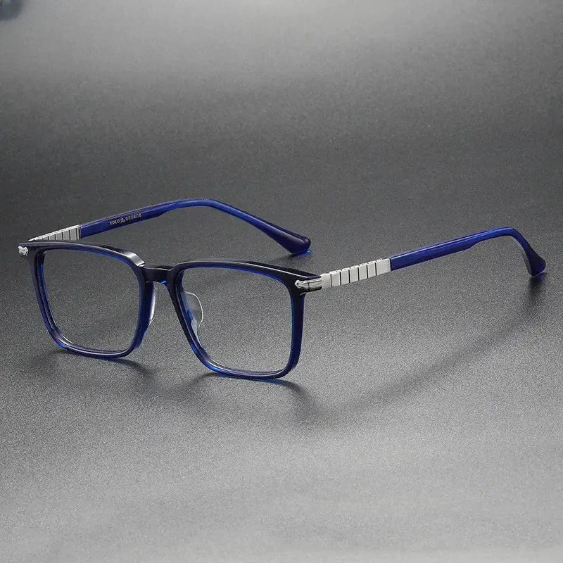 Unisex Square Full Rim Titanium Prescription Glasses 29630 — view 3 | Rx Spectacle