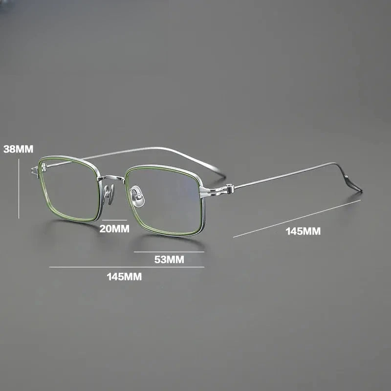 Unisex Square Full Rim Titanium Prescription Glasses Gxyj1571 — view 2 | Rx Spectacle
