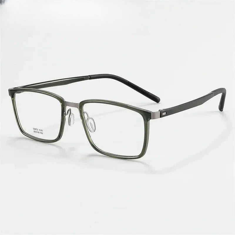 Women's Square Full Rim Titanium Prescription Glasses 612673 — view 3 | Rx Spectacle