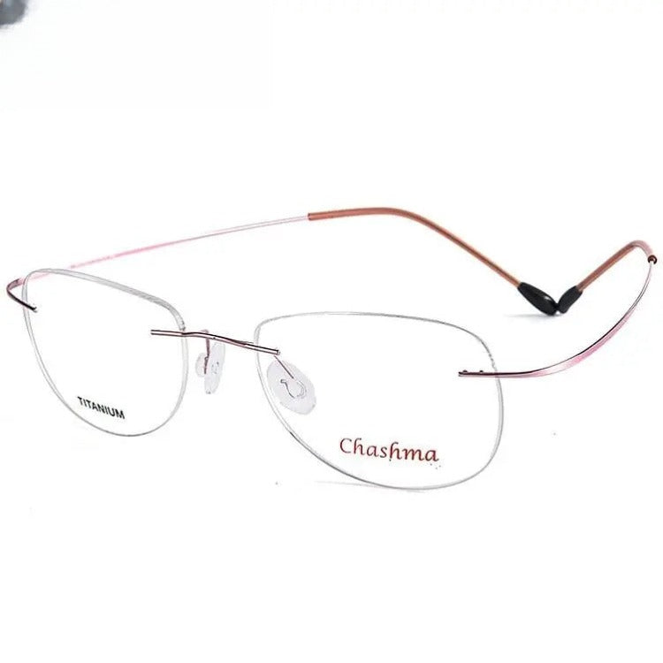 Men's Square Rimless Titanium Prescription Glasses 6009 — view 9 | Rx Spectacle