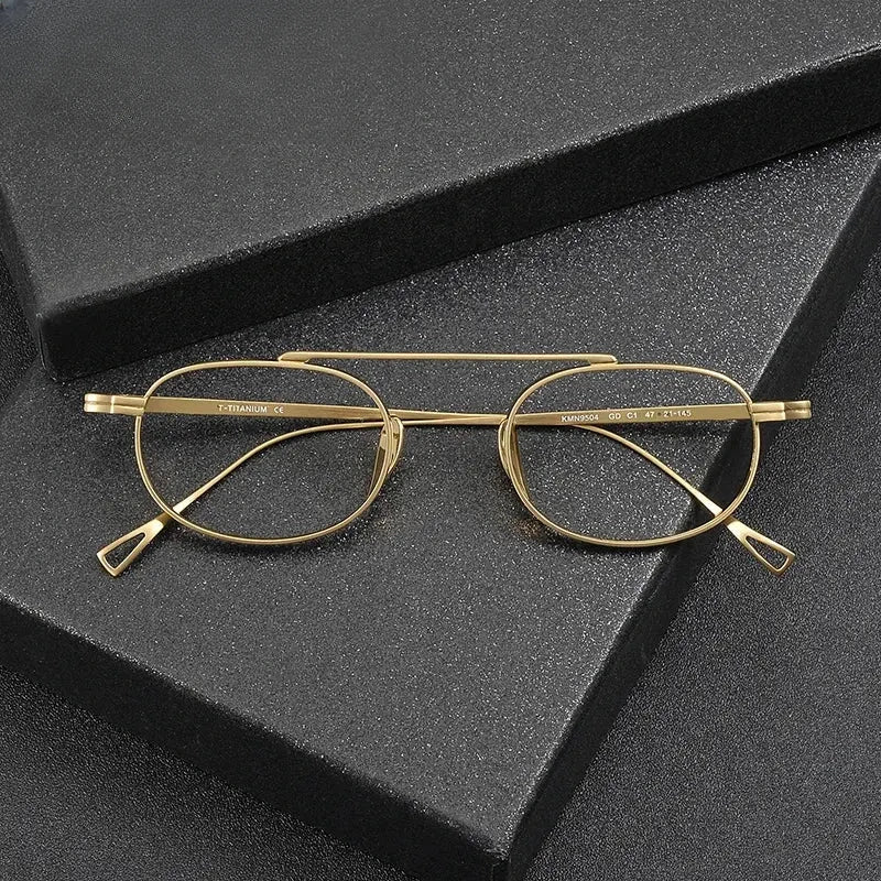 Unisex Square Full Rim Titanium Double Bridge Prescription Glasses 99504 — view 1 | Rx Spectacle