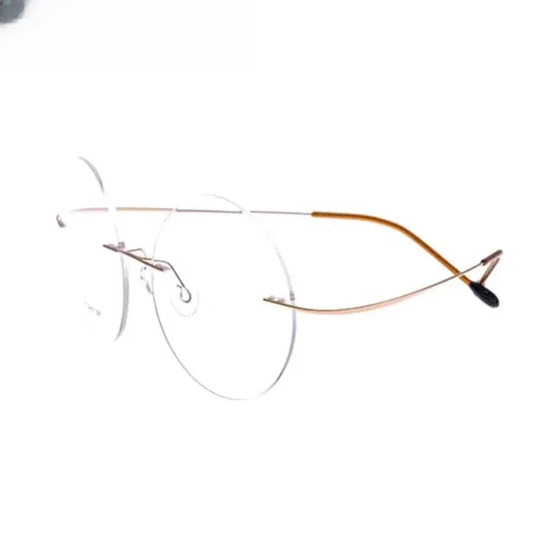 Unisex Round Rimless Titanium Prescription Glasses 259613 — view 8 | Rx Spectacle