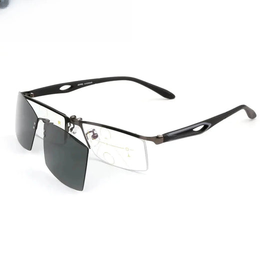 Women's Square Semi-Rimless Alloy Clip-On Prescription Glasses 889320 — view 1 | Rx Spectacle