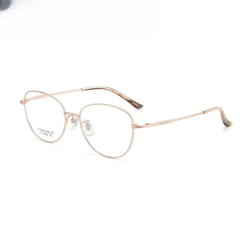 Unisex Oval Full Rim Titanium Prescription Glasses 616289 — view 5 | Rx Spectacle