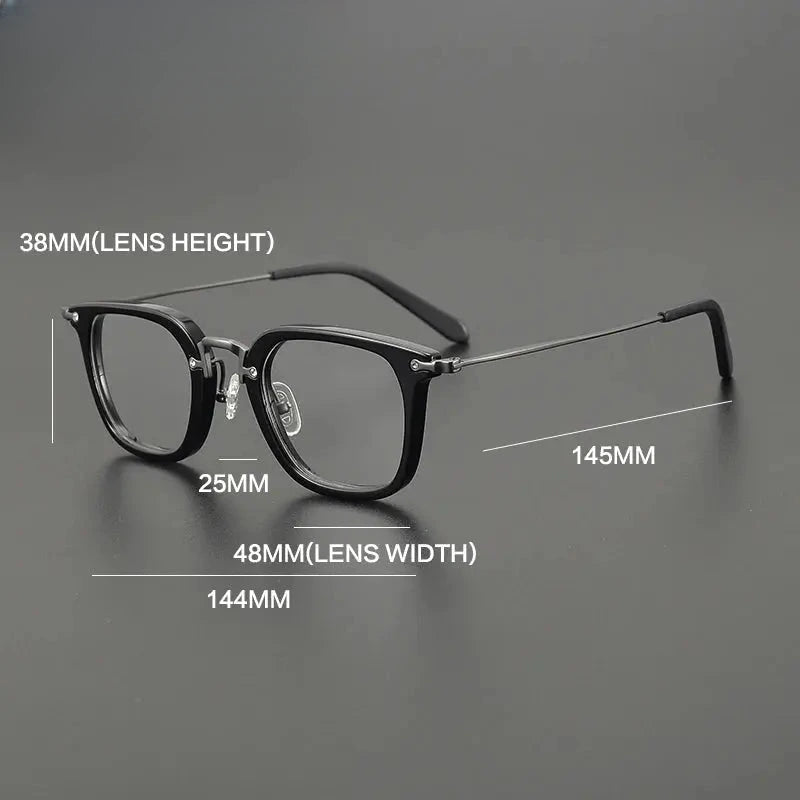 Unisex Square Full Rim Titanium Prescription Glasses Gxyj1505 — view 5 | Rx Spectacle