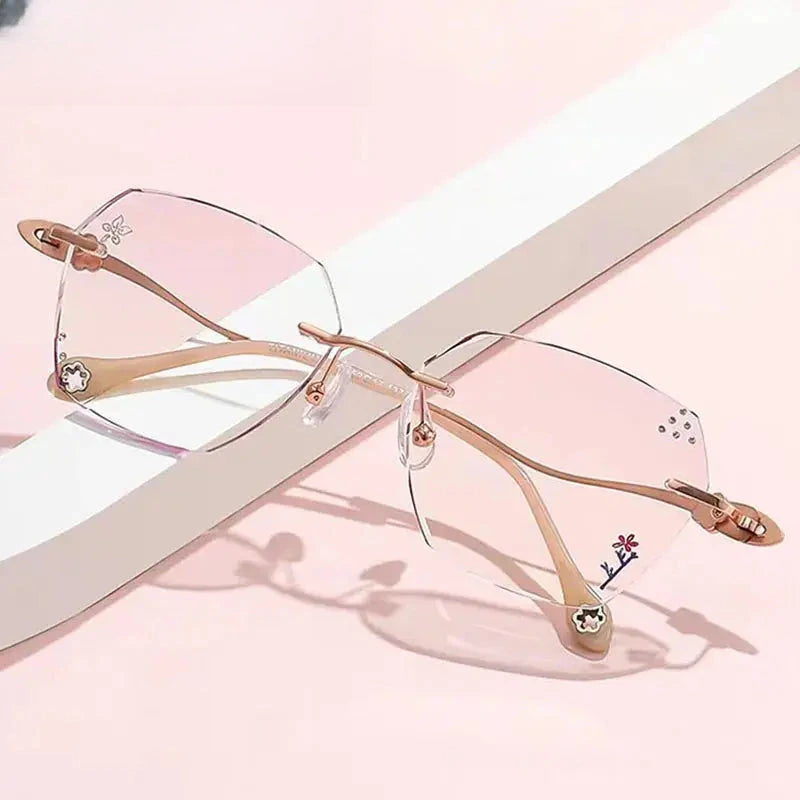 Women's Polygon Rimless Titanium Prescription Glasses 315611 — view 1 | Rx Spectacle