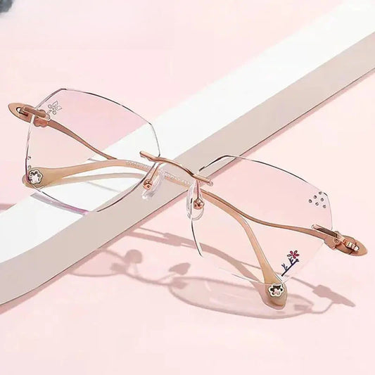 Women's Polygon Rimless Titanium Prescription Glasses 315611 — view 1 | Rx Spectacle