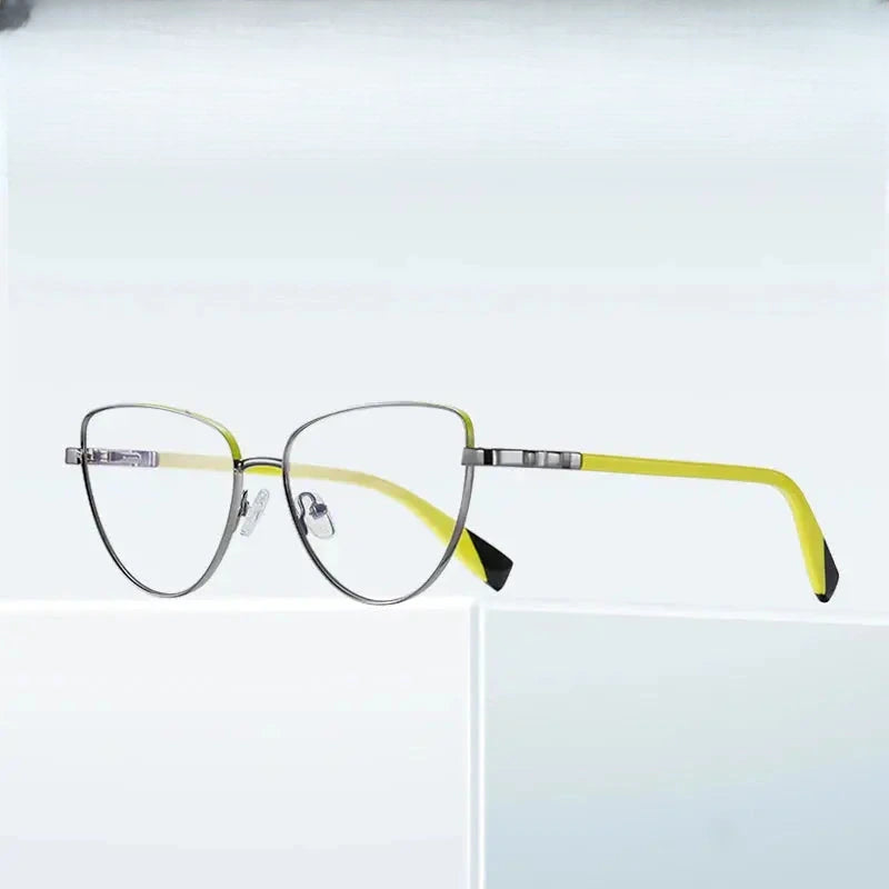Women's Cat Eye Full Rim Alloy Prescription Glasses 89301 — view 1 | Rx Spectacle